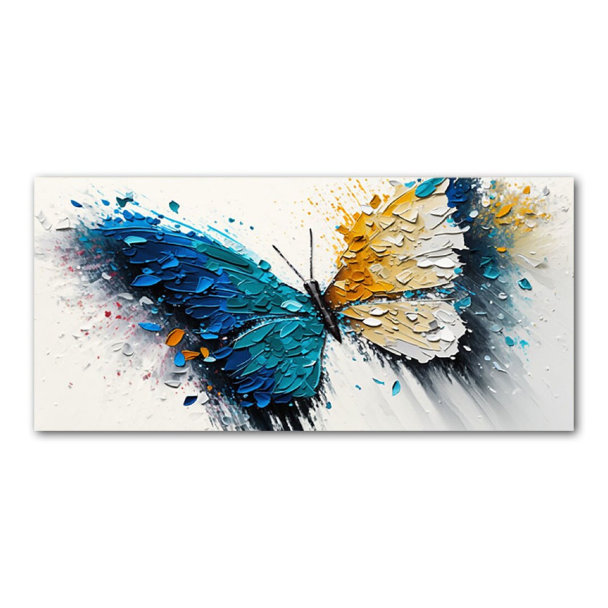 Abstract Colorful Butterfly 3d Heavy Textured Partial Oil Painting